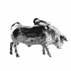 Solid London Assayed & Hallmarked Silver Bull Charm